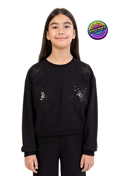 ww waka waka kids store Hanorac pentru fetiță cu detaliu stea neagră