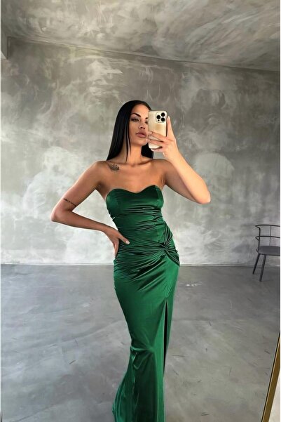 Modafeminen Rochie de seară cu guler dublu din țesătură scuba - cu talie adun...