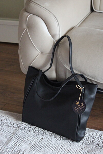 Eliuz Siyah Deri Omuz & El Çanta - Günlük Kullanım