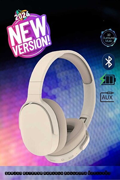 pukotech Yeni Nesil Şık Tasarım Extra Bass Kablosuz Bluetooth Mikrofonlu Kulaklık Şarjsız Kulanım Sd Kartlı