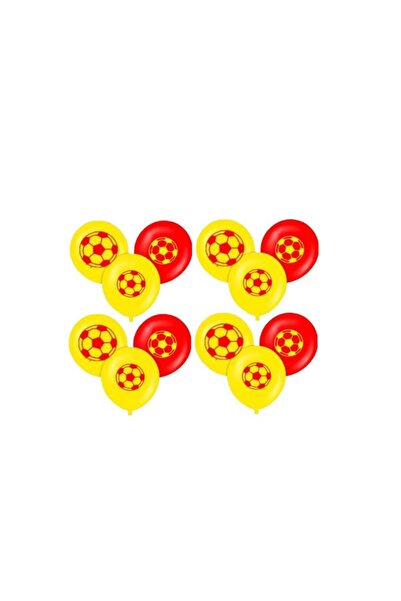 İSTOÇ PARTİ Yellow Red Fan Printed Balloon 20 Pieces