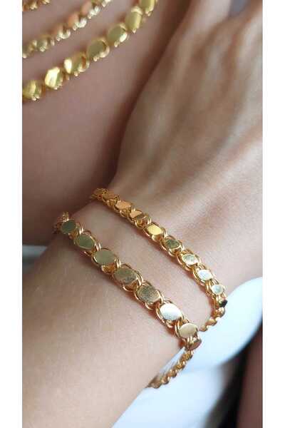 Cemal Demircioğlu Pullu Halep 14 Ayar Atın Orta Kalın 5mm 4.63gr 19cm Bilekli...