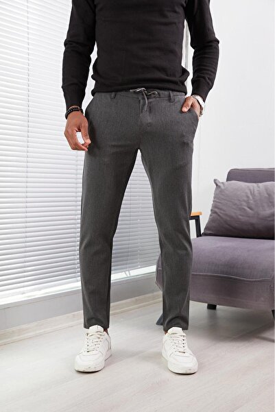 HA-KA GİYİM Erkek Kışlık Jogger Pantolon Gabardin Kumaş Rahat Ve Kalın Kumaş Likralı Bel Lastikli Rahat Ve Şık