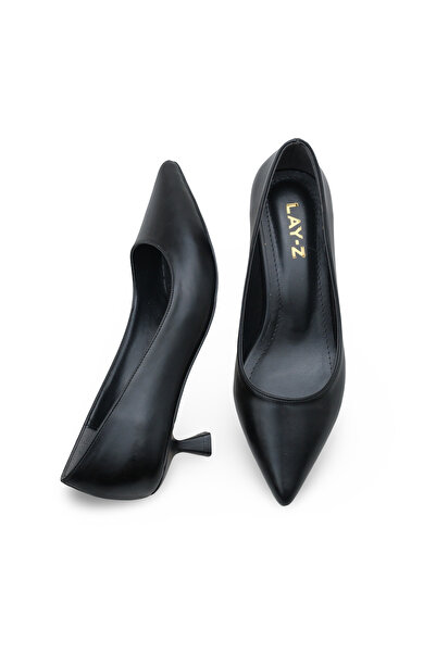 Women Lay-z Women's Stiletto Black Pointed Toe Thin Heel 4 cm Elegant Stylish Heeled Shoes Modern Classic Design