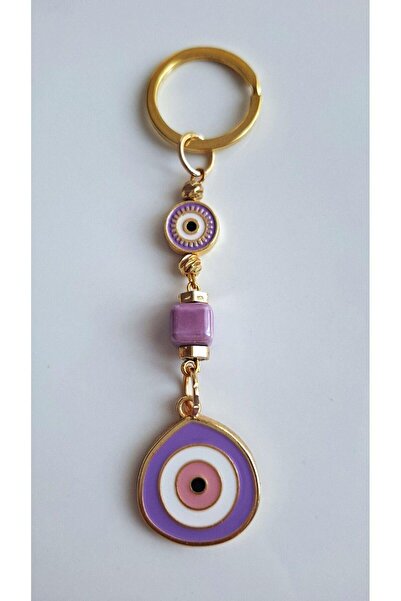 Svc Aksesuar Breloc cadou mare cu mărgele de ochi rău violet 10 cm - Preț unitar