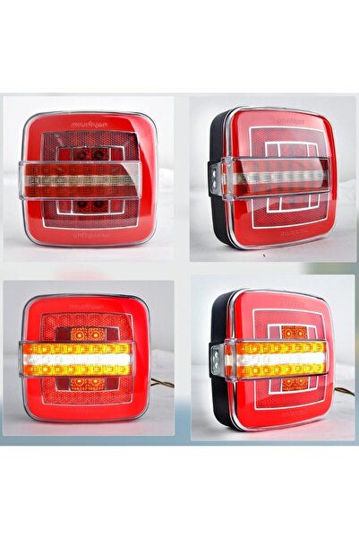 gözparoto Kare Neon Led 7 Fonksiyonlu Düz Sinyalli Hamburger Stop Lambası 12v...