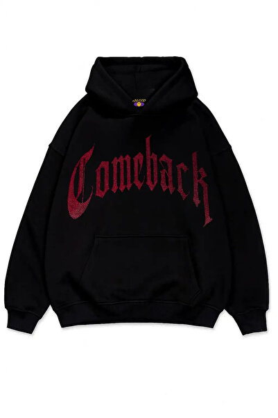 1blood Comeback Stone Printed Oversize Unisex Hooded Sweatshirt