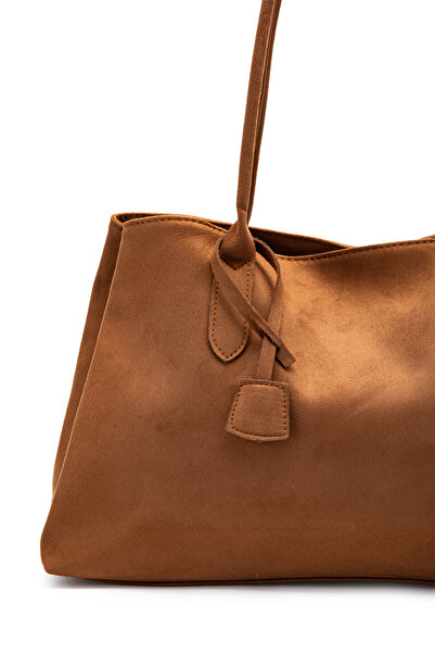 minebag Suede Magnet Closure Diaz Handle Bag Brown