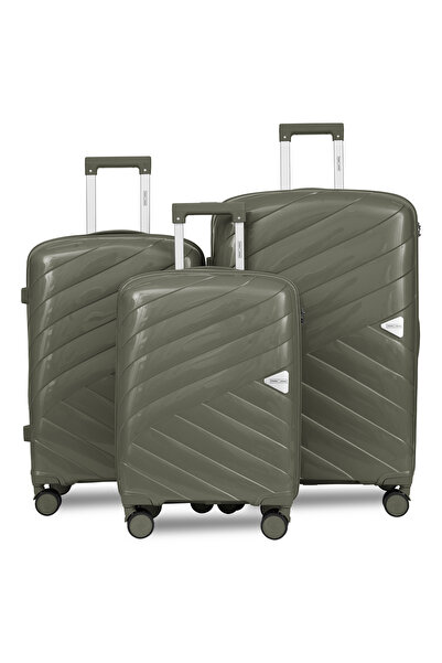 PARAJOHN Glazio Set of 3 Premium PP Glazing Hard Shell Luggage – 8 Spinner Wheels Lightweight Trolley Bag