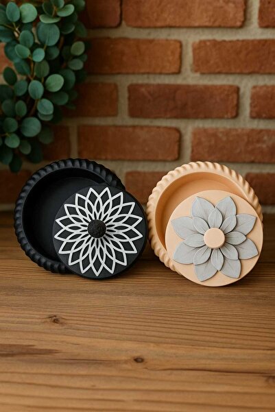 ASYDESIGN Takı Aksesuar Organizer Kutu Desenli Kapaklı 2'li Set