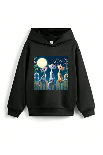 stil x Hanorac pentru copii cu glugă cu imprimeu cu pisici drăguțe