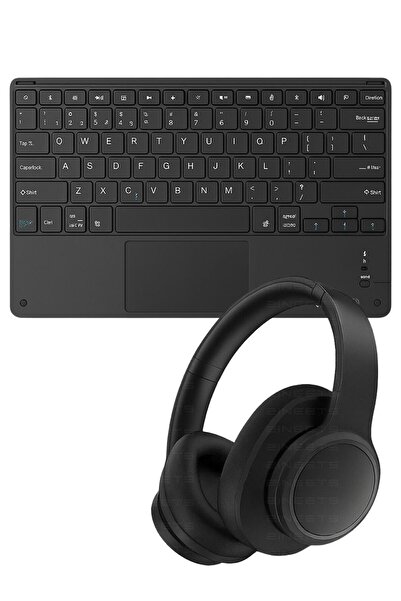 Zineets Kablosuz Şarjlı Bluetooth Klavye Mouse Touchpadli Seti Ve Bluetooth Kulaklık