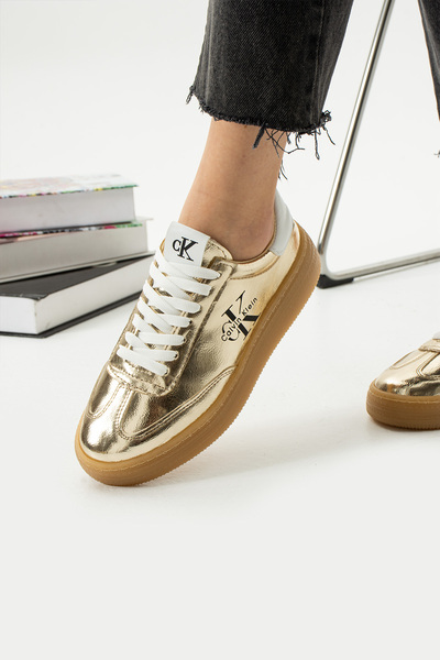 TubiBella Altın Renkli Günlük Kadın Spor Sneaker Ayakkabı