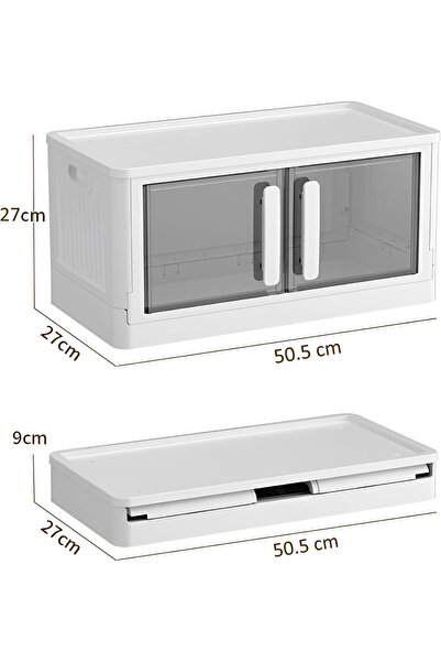 Cozy Nest Foldable Stackable Storage Box Set of 5 with Doors and Wheels for Clothes, Toys & Household Items
