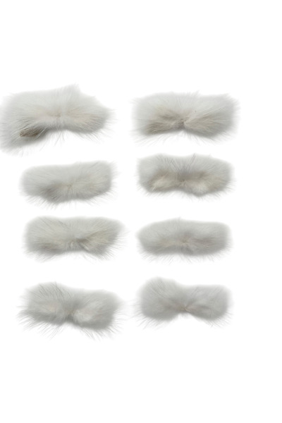 kalben accessories White Artificial Fur Strip 8 Pieces