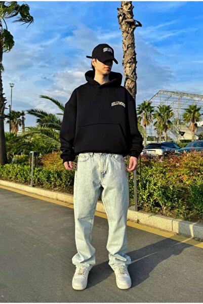 serline Премиум Холивудска бродерия Оверсайз суитшърт с качулка