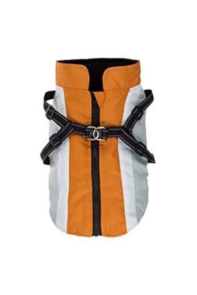 OEM Pelerina de ploaie pentru animale de companie, galben-muștar, alb-gri, cu fermoar și lesă