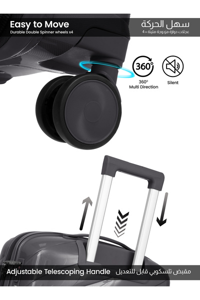 PARAJOHN Glazio Set of 3 Premium PP Glazing Hard Shell Luggage – 8 Spinner Wheels Lightweight Trolley Bag