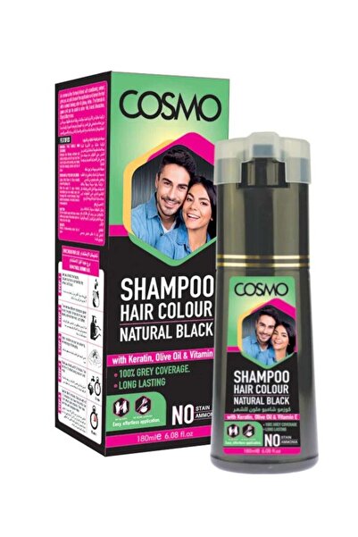 Cosmo شامبو صبغة شعر أسود بالكيراتين وزيت الزيتون 180 مل