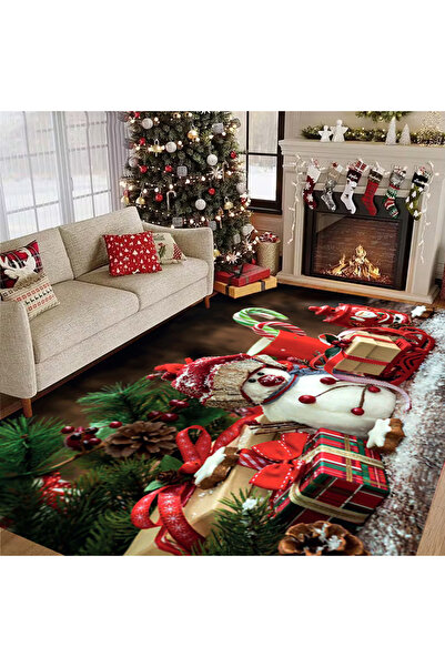 OEM Covor decorativ de Crăciun, dreptunghiular, antiderapant, 120x180 cm, CCD112
