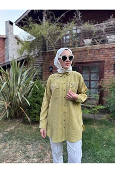 Moodbasic Premium Serpme Metal Accessory Stone Shirt