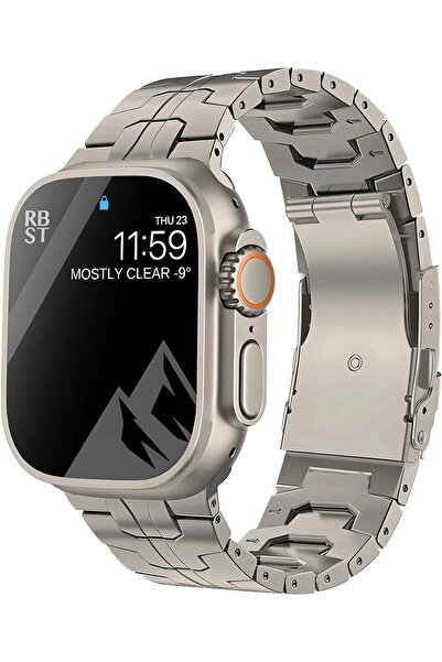 HYX سوار تيتانيوم 49 مم متوافق مع سوار ساعة Apple Watch وUltra وUltra2