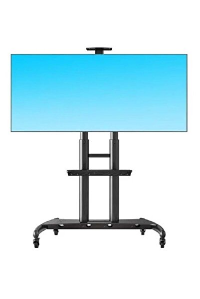 Generic حامل تلفزيون HYX متحرك بعجلات قابلة للقفل لشاشات البلازما LCD LED المسطحة أو المنحنية مقاس 55 إلى 75 بوصة