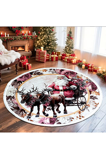 OEM Christmas decorative rug, round, non-slip, diameter 100 cm, CCR105