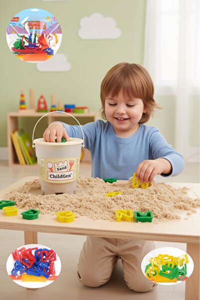 hak-iş oyuncak Natural Kinetic Sand 500g and 1 Pack of Colorful Shaping Molds