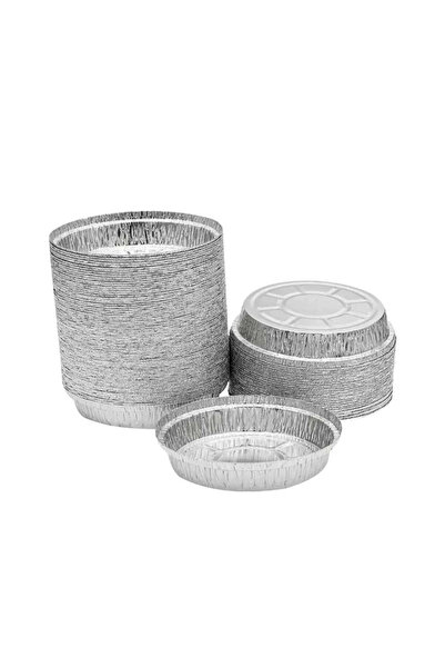 abnturk Fırına Girebilir 13x3cm Alüminyum Künefe Kabı 100'lü Kapaksız Yuvarla...