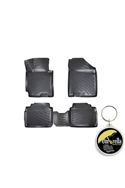 Umbrella Set 4 covorașe auto din cauciuc tip tavă Premium Line 3D pentru HYUNDAI I30 I 2007-2012 cu cheie