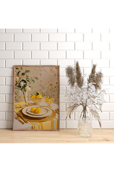 Tuba Decor Tablo dintr-o singură bucată cu rame din lemn pentru sufragerie, sufragerie, bucătărie