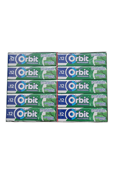 Wrigleys ORBIT PROFESSIONAL SPEARMINT - Συσκευασία με 12 τσίχλες με γεύση μέντας, 30 τεμάχια x 16,8 γρ.