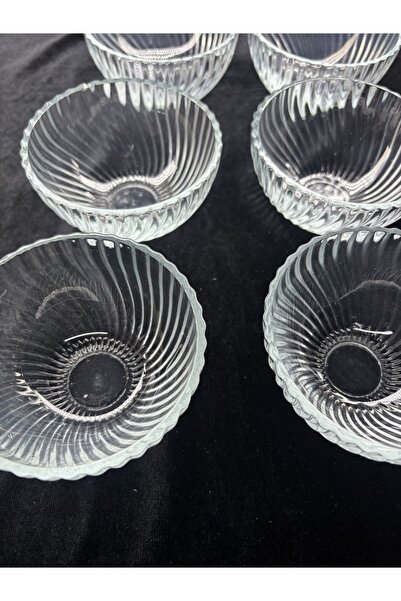 DİBA AVM 6 Pieces Glass Snack Bowl Presentation Bowl Breakfast Jam Magnolia Bowl Presentation Bowl Serving Set 180 ml