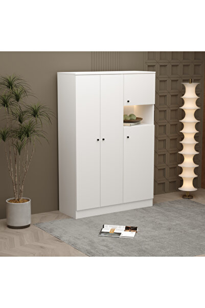 klubeconcept Modern LED Gardırop Şık Aydınlatmalı Elbise Dolabı %100 MDF