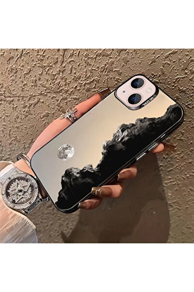 Caseji iPhone 13-14 Uyumlu Dağ Yolu Ay Temalı Kir Tutmayan Telefon Kılıfı MK01A