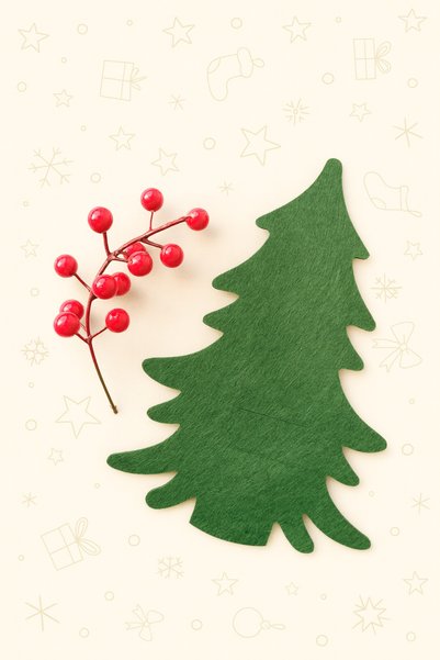 rosfloa rf 6 Pieces Decorative Pine Tree Felt Napkin Holder & Cutlery Holder with Cork – Christmas Table Presentation Serving Ornament