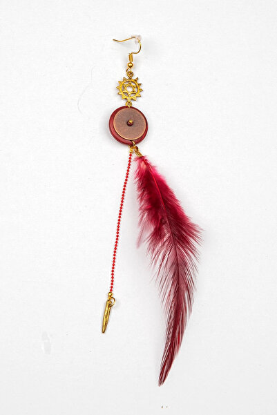 Lila Rosa Authentic Bird Feather Single Earrings