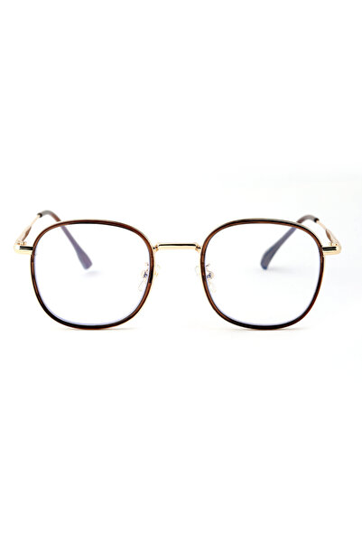 Angel Eyes Unisex Metal Gold Brown Framed Blue Light Protection Computer Glasses