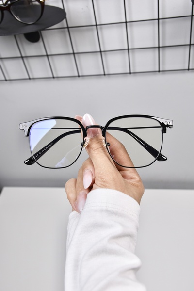 LOOKUP NEW نظارات مربعة الشكل 55 إيكارتمان معدنية شفافة للنساء والرجال للجنسي...