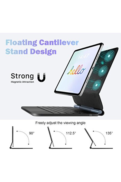 HYX حافظة لوحة مفاتيح سحرية لجهاز iPad الجيل العاشر 10.9 بوصة 2022 iPad الجيل الحادي عشر A16 2025