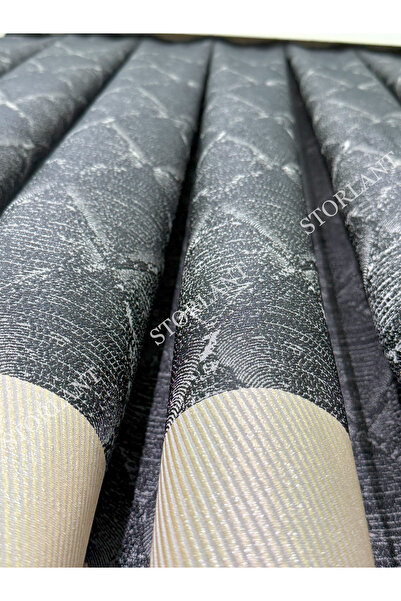 Storlant Rio Gray-Gold Fabric Background Curtain - Preferred - 1/3 Frequently Pleated - with Accessories Gift - Suitable for Any Room