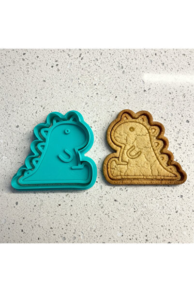 Craftelle مجموعة قوالب وبطاقات ختم على شكل ديناصور لطيف لصنع الكعك |   تي-ريك...
