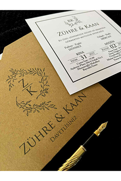 AnadoluMatbaacılık Nişan Ve Düğün Davetiyesi (50 ADET 14X14CM, 250 GRAM KARTON)