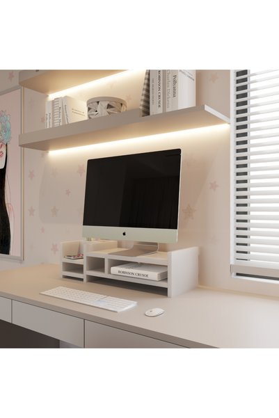 klubeconcept 100% Mdf Modern Monitor and Screen Riser Desk Top Stand with Organizer