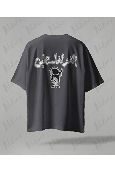 Nulivez تي شيرت بتصميم فلسطين مطبوع على الظهر عالي الجودة للجنسين