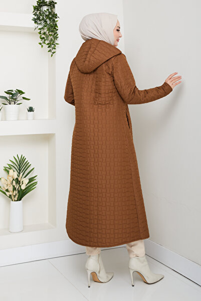 Pamuk Butik Γυναικείο παλτό με κουκούλα με λεπτομέρεια από αλυσίδα