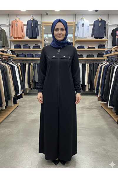 BERNEO Женска скромна зимна дреха от плат с джобове и цип