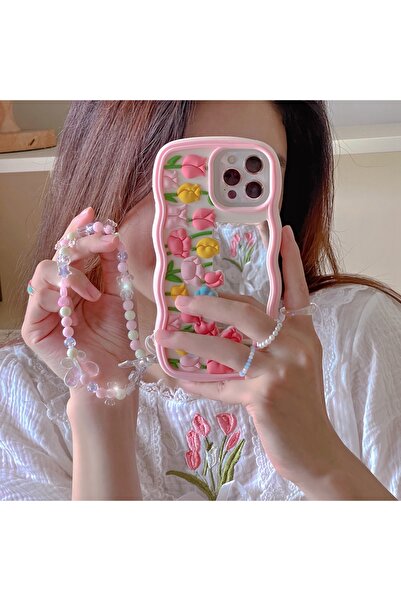 OSG iPhone 11 Compatible Phone Case with Makeup Mirror and Wrist Strap That Can Be Attached to the Phone as a Gift