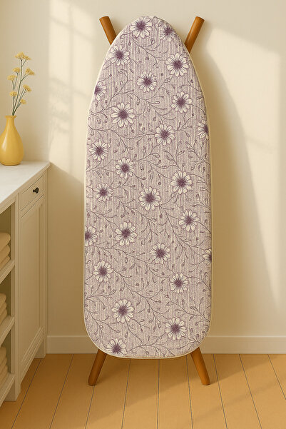 Funny Life Ranforce Biyeli Çizgili Keçeli Isıya Dayanıklı Ütü Masası Kılıfı 1...